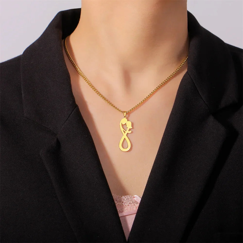 Collier Pendentif Couple Infini or