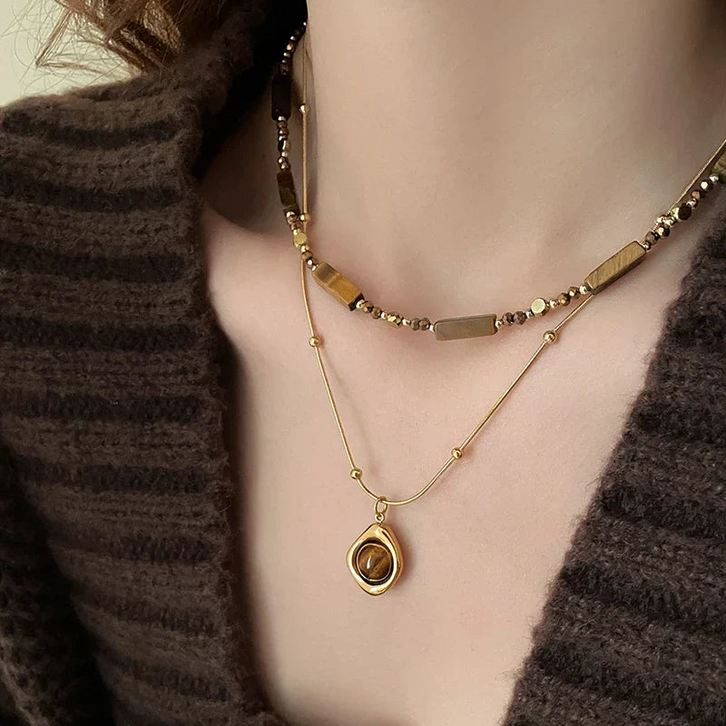 Collier Pendentif de Protection Oeil de Tigre A