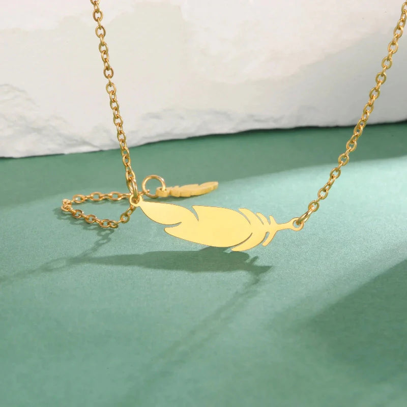 Collier Pendentif Fine Plume style b or