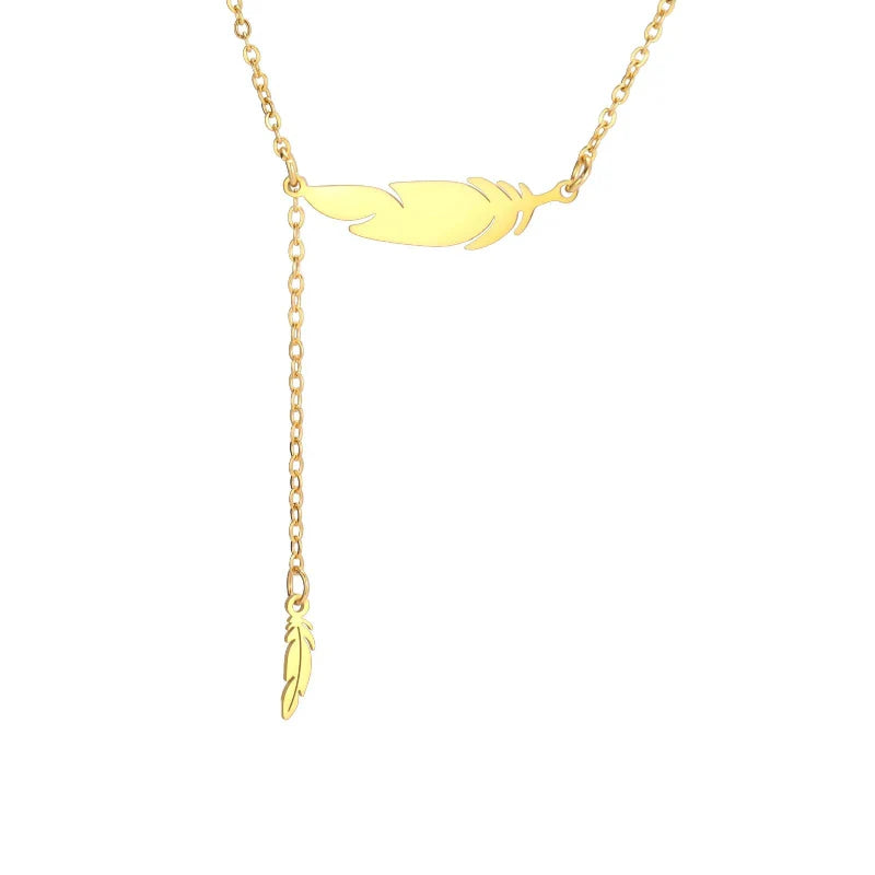 Collier Pendentif Fine Plume style a or