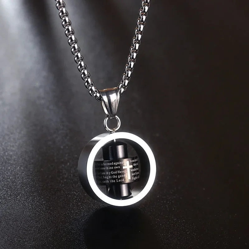 Collier Pendentif  Homme Tournant Anti-Stress