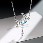 Collier Pendentif Lune avec Crystal