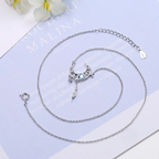 Collier Pendentif Lune avec Crystal