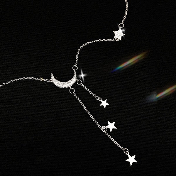 月・星モチーフ ペンダントネックレス レディース