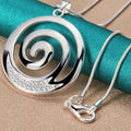 Collier & Pendentif Spirale Femme Argenté