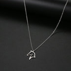 Collier Pendentif Tête de Cheval Minimaliste argent