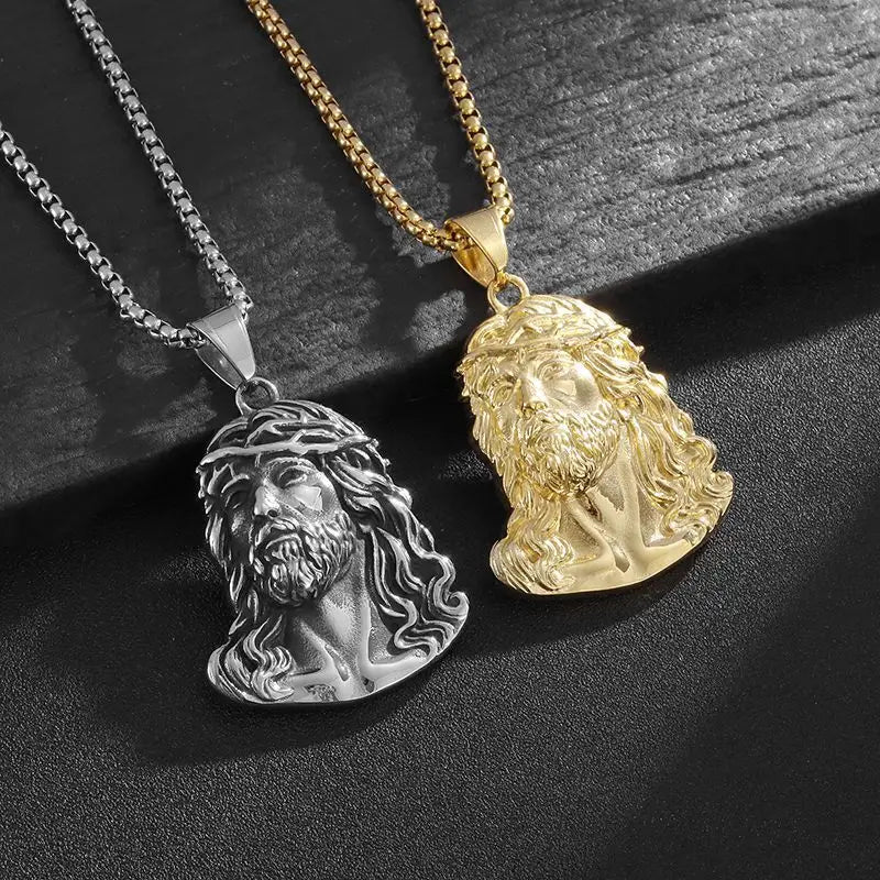 Collier Pendentif Tête de Jésus Christ