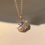 レディース ネックレス 星と月のペンダント ゴールド