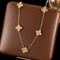 Collier Ras de Cou avec Pendentifs Trèfle à 4 Feuilles