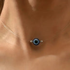 Collier Ras de Cou avec Pendentif contre le Mauvais Oeil
