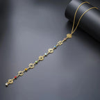 Collier Ras de Cou Pendentif avec Pierres en Zircon 7 Chakras or