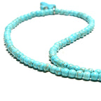 Collier Ras de Cou Pendentif Croix Pierre Naturelle Femme bleu