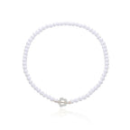 Collier Ras de Cou Pendentif Fleur blanc et argent