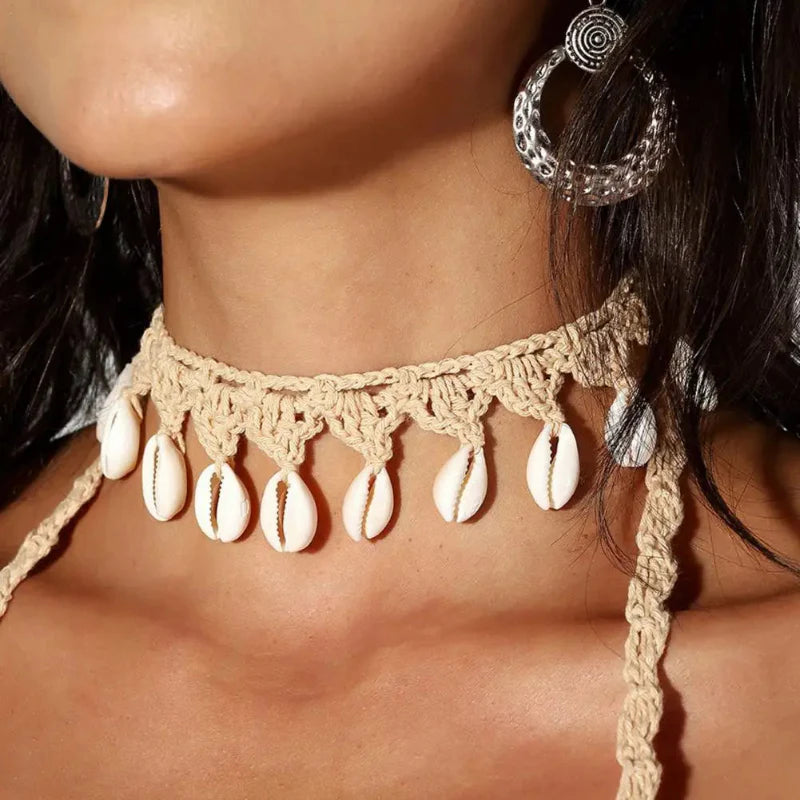 Collier Ras de Cou Style Bohême Coquillage Cauri