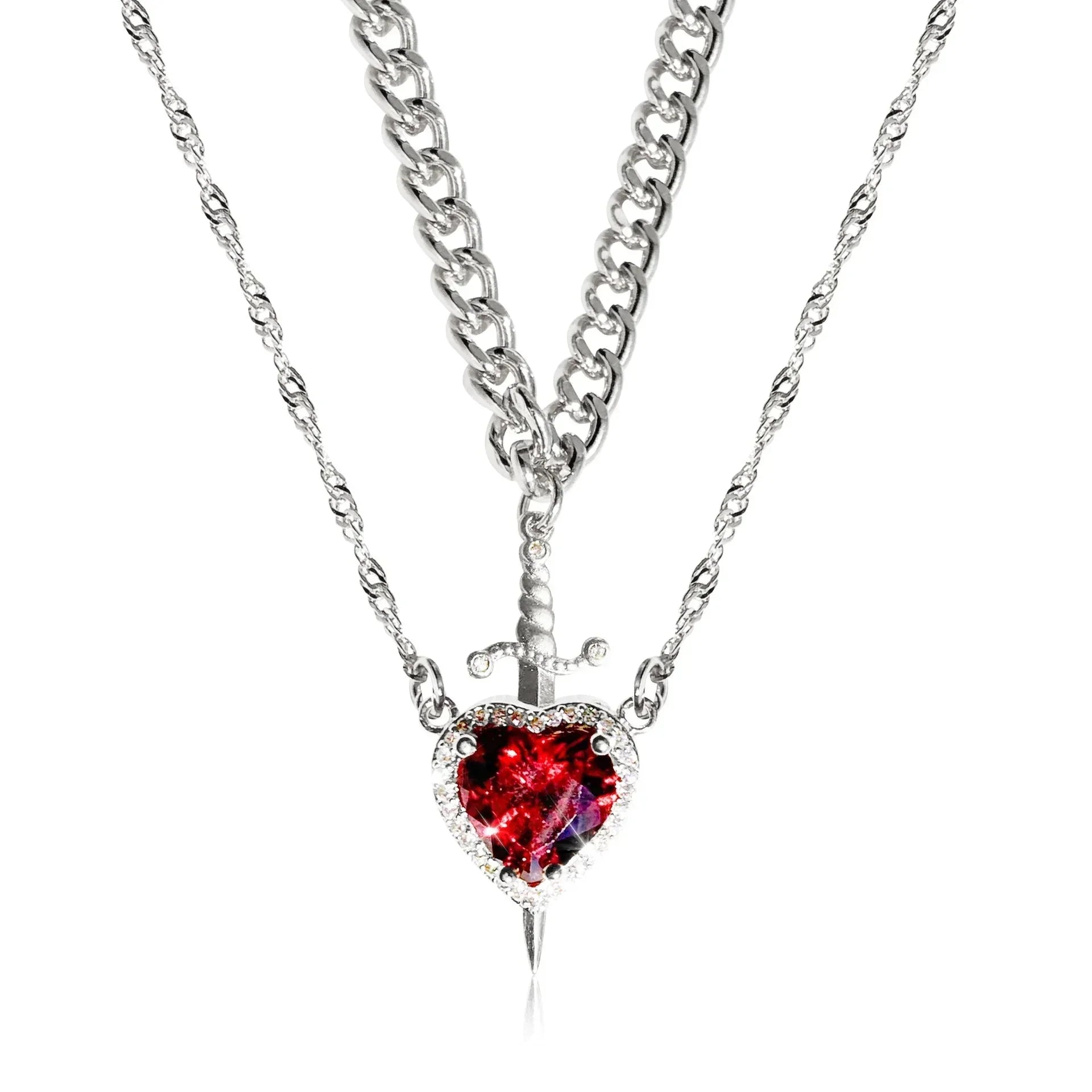 Colliers Couples Pendentif Epée et Coeur