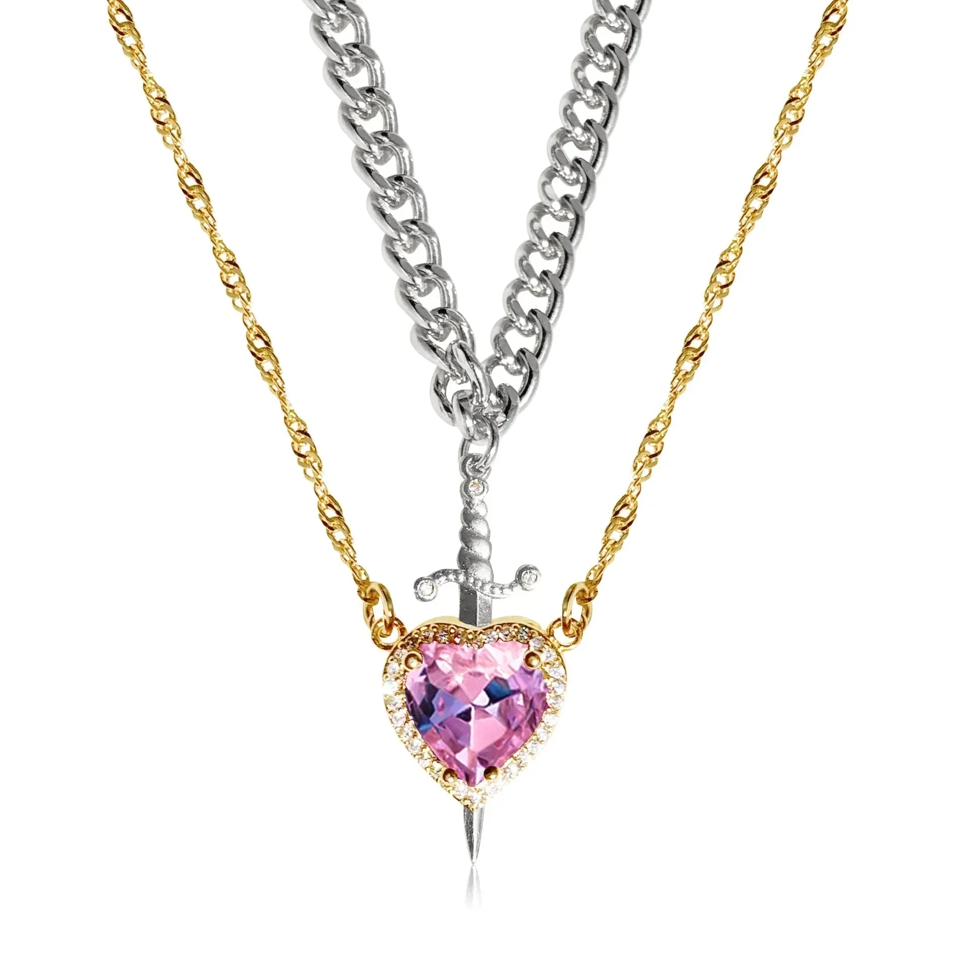 Colliers Couples Pendentif Epée et Coeur