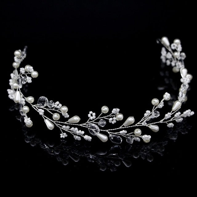 Diadème de Mariage Diamants et Fleurs