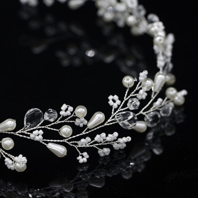 Diadème de Mariage Diamants et Fleurs