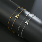 Bracelet double initiale or et argent  a