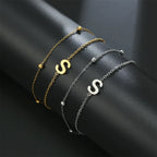 Double bracelet initiale - lettre