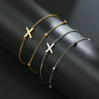 Bracelet double initiale or et argent  x