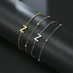 Bracelet double initiale or et argent  z