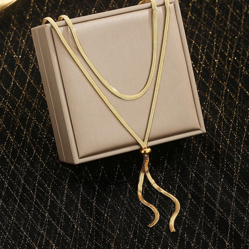 レディース ロングデコルテネックレス 