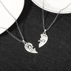 Lot de 2 Colliers avec Pendentifs Demi-Coeur "I Love You" pour Couple d'Amoureux