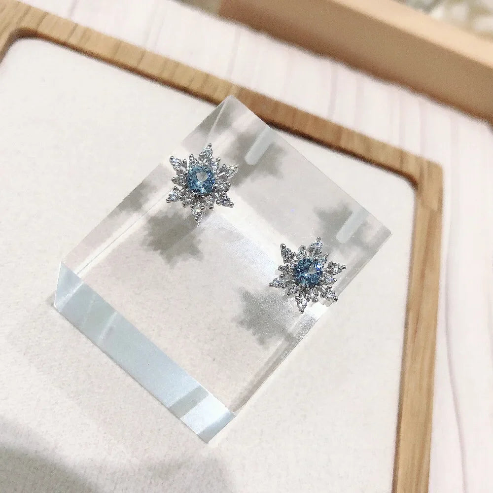 小さなスノーフレーク シルバー レディース ピアス