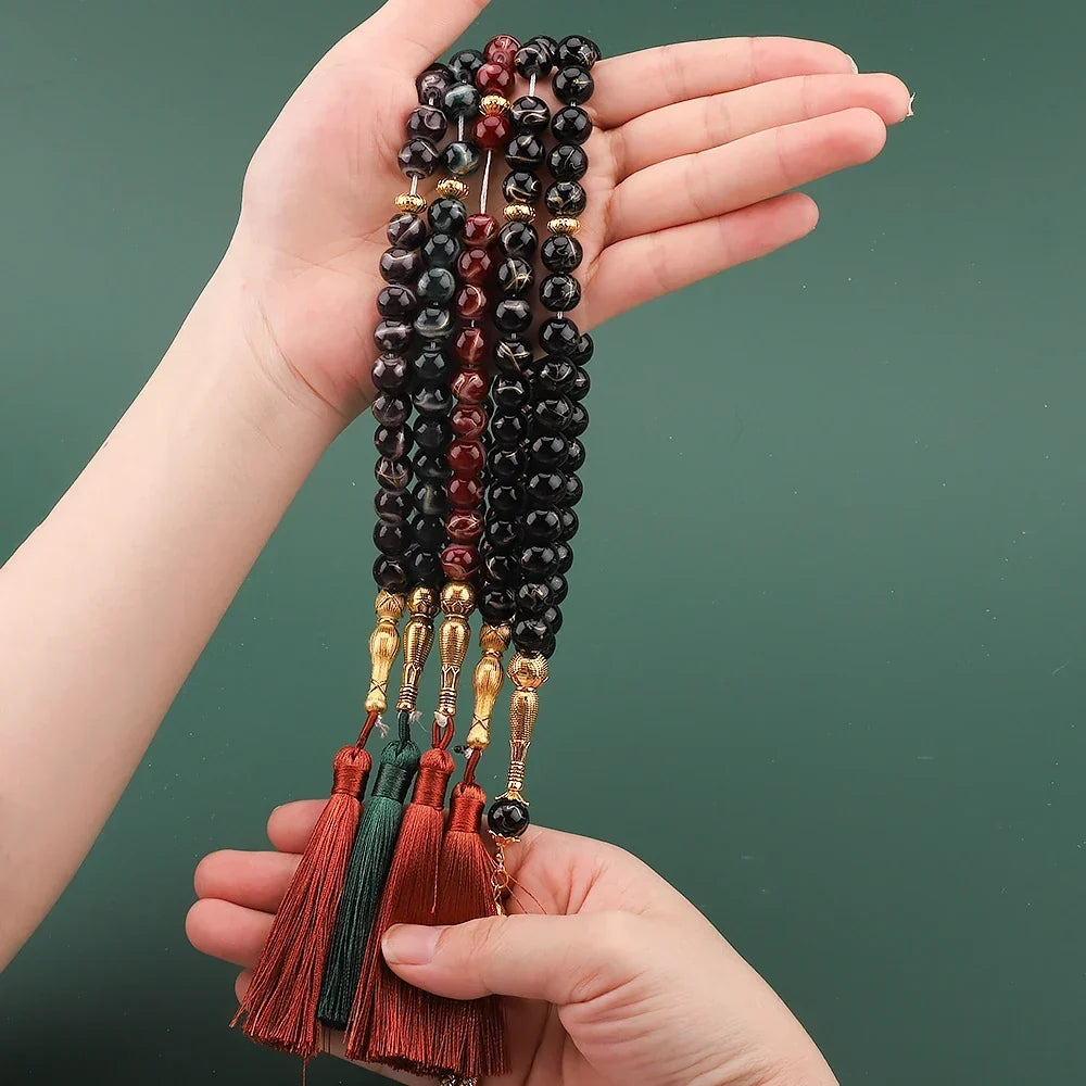 Tasbih ロング 33珠 ブラック - イスラム教の祈り用数珠