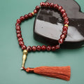 Tasbih ロング 33珠 ブラック - イスラム教の祈り用数珠 レッド