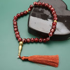 Tasbih ロング 33珠 ブラック - イスラム教の祈り用数珠 レッド